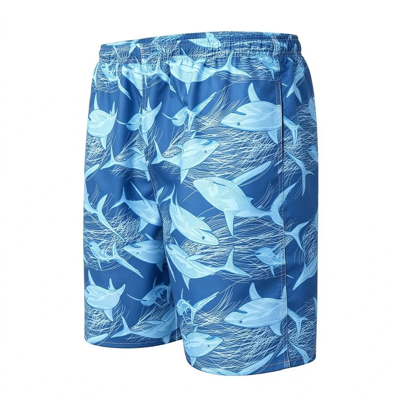 Blue Whale Print Beach Shorts factory