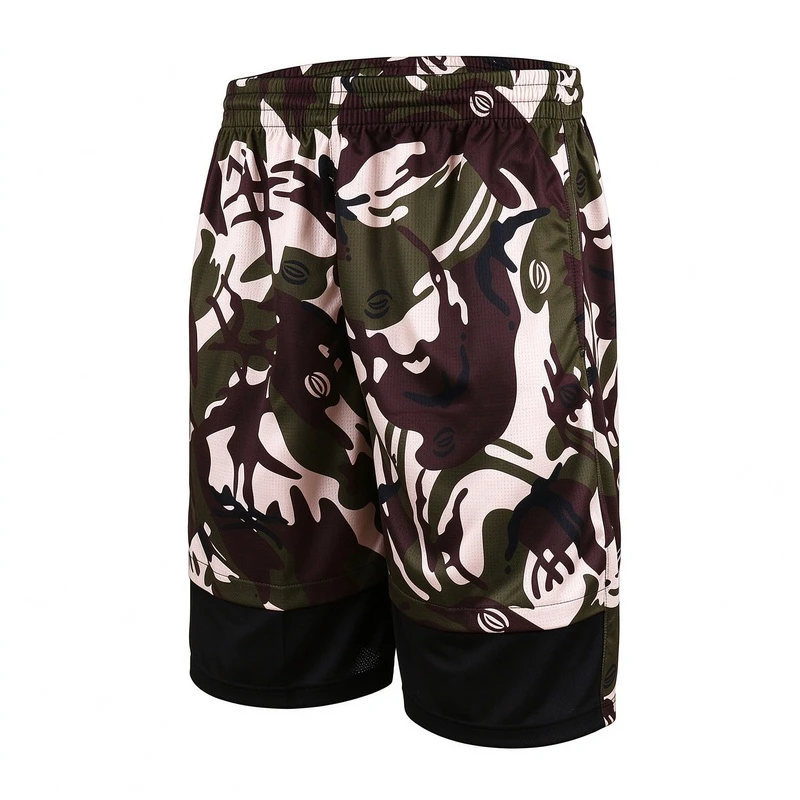 Dark Camo Print Basketball Shorts